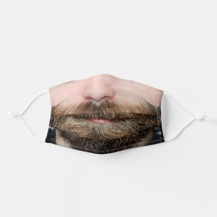 Man S Face Beard Mustache Funny Cloth Face Mask Zazzle Com