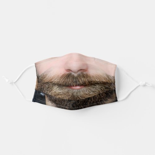Mans Face Beard Mustache Funny Fun Adult Cloth Face Mask