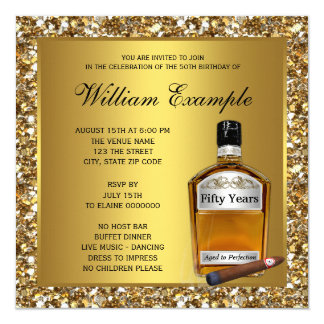 Mans Gold Aged To Perfection 50th Birthday Party Card