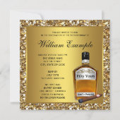 Mans Gold Aged To Perfection 50th Birthday Party Invitation (Front)