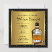 Mans Gold Aged To Perfection Birthday Party Invitation (Back)