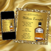 Mans Gold Aged To Perfection Whiskey Birthday Invitation