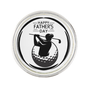 Man's Golf swing ball:Happy Father's Day Lapel Pin