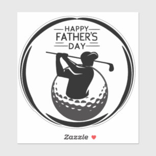 Man's Golf swing ball:Happy Father's Day Sticker