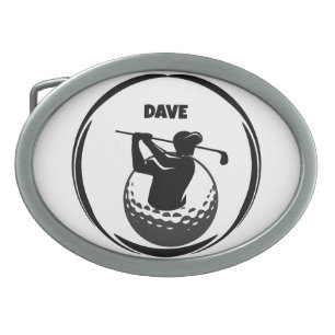 Man's Golf swing & Golf ball Belt Buckle