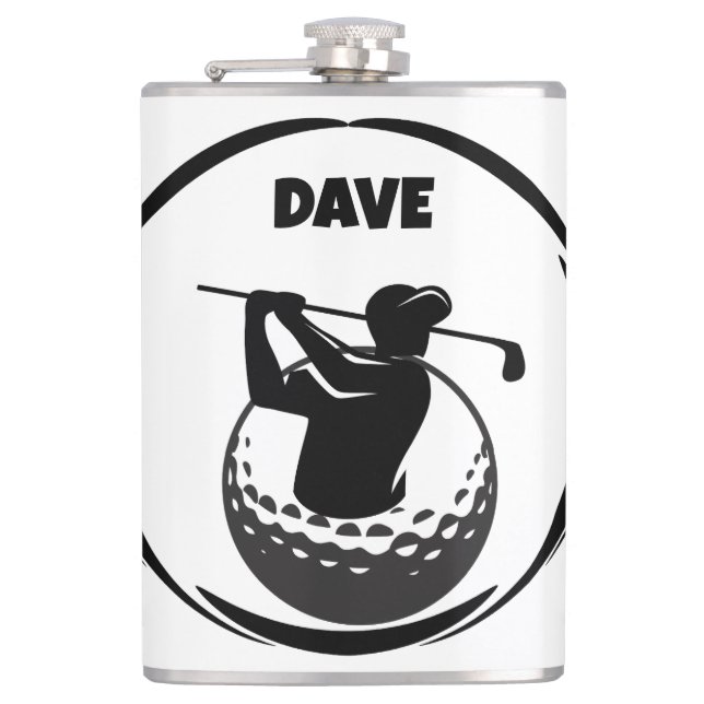 Man's Golf swing & Golf ball Flask (Front)