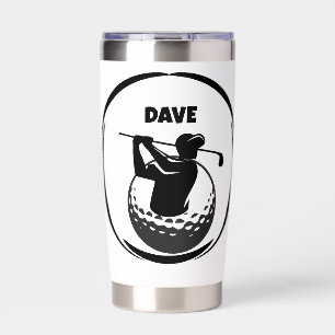 Man's Golf swing & Golf ball Insulated Tumbler