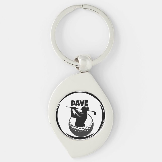 Man's Golf swing & Golf ball Keychain (Front)