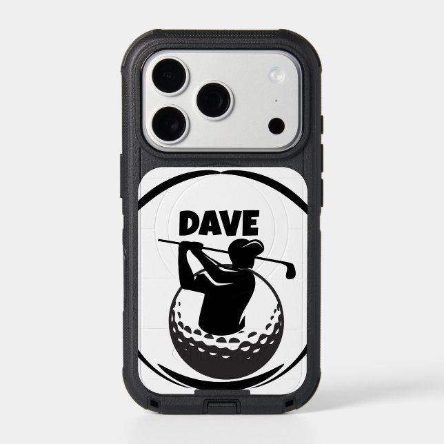 Man's Golf swing & Golf ball Otterbox iPhone Case (Back)