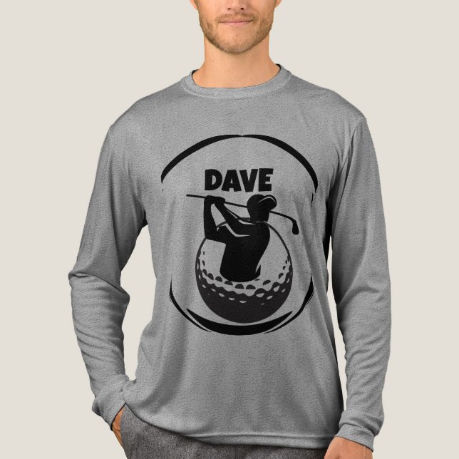 Man's Golf swing & Golf ball Tri-Blend Shirt (Front)
