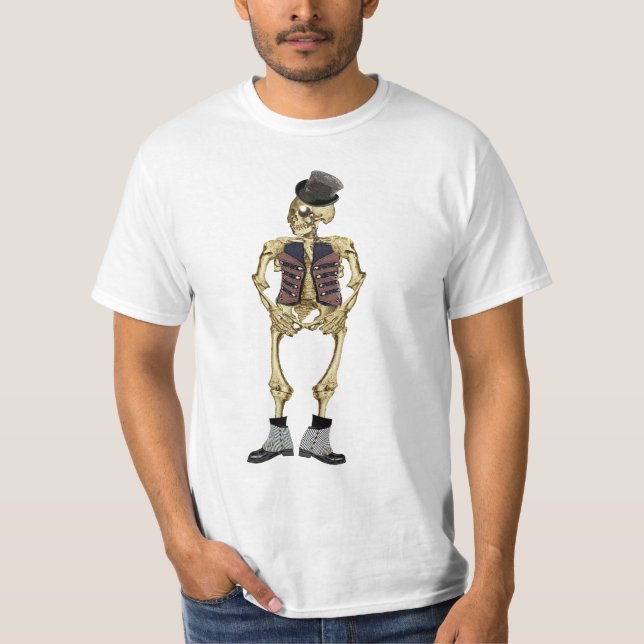 Man's Halloween Skeleton T-Shirt (Front)