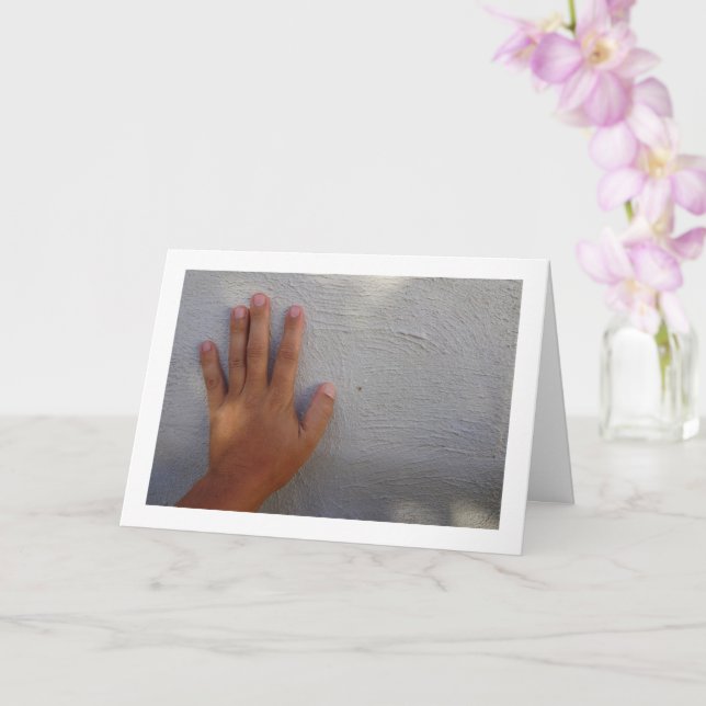 Man's Hand on Wall Card (Orchid)