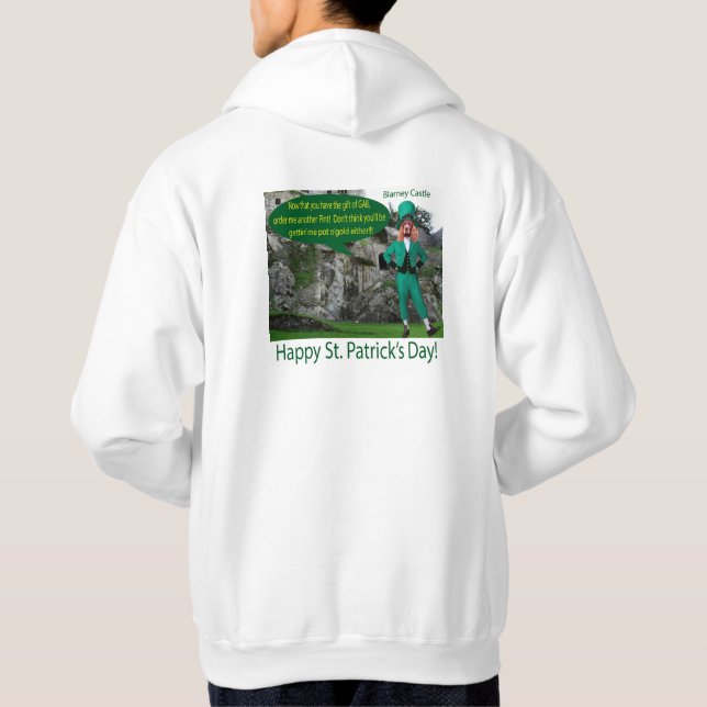 mans hoodie.  Happy St. Patrick's Day.  irish sett Hoodie (Back)