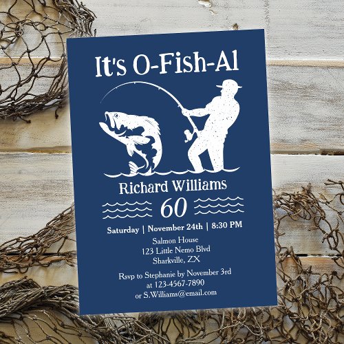 Man's It's O-fish-al Fisherman 60th Birthday Party