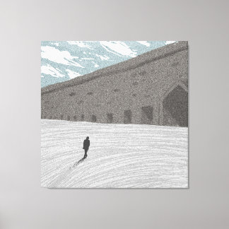 Man's Journey Through the Empty Streets Canvas Print