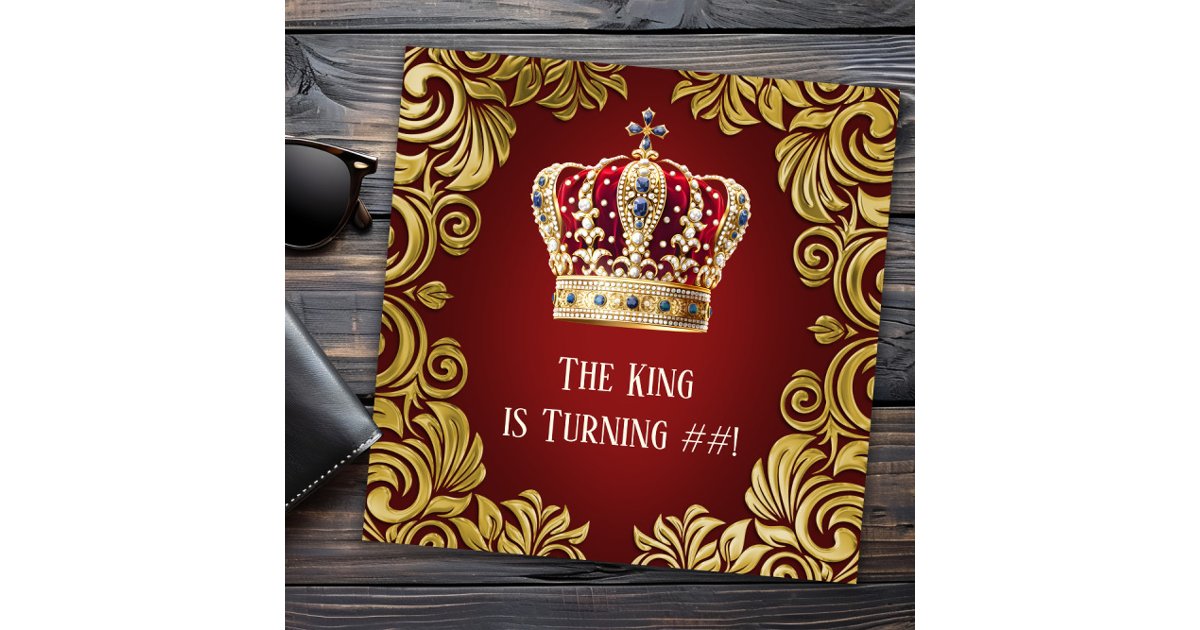 Kings Invitation Sign Mans King Birthday Party Invitation | Zazzle