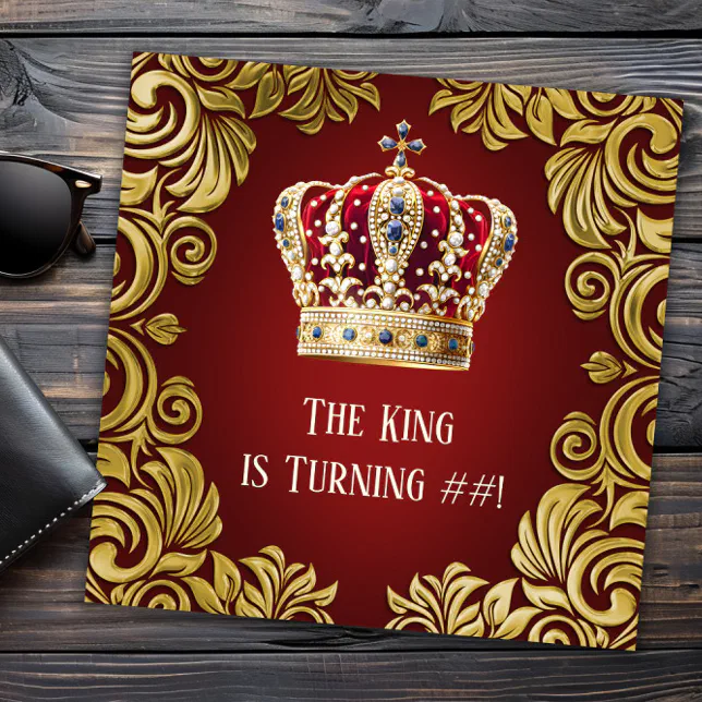 Kings Invitation Sign Mans King Birthday Party Invitation | Zazzle