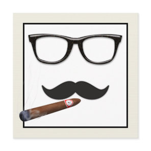 Mans Mustache Birthday Party Invitation