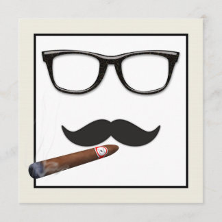 Mans Mustache Birthday Party Invitation