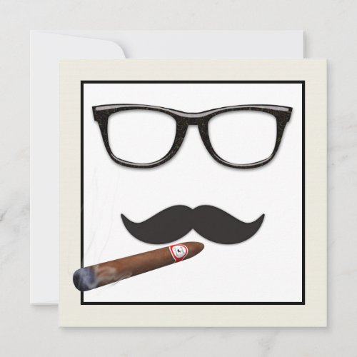 Mans Mustache Birthday Party Invitation