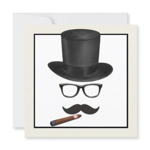 Mans Mustache Birthday Party Invitation
