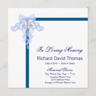 Mans Navy Blue Mourning Cards