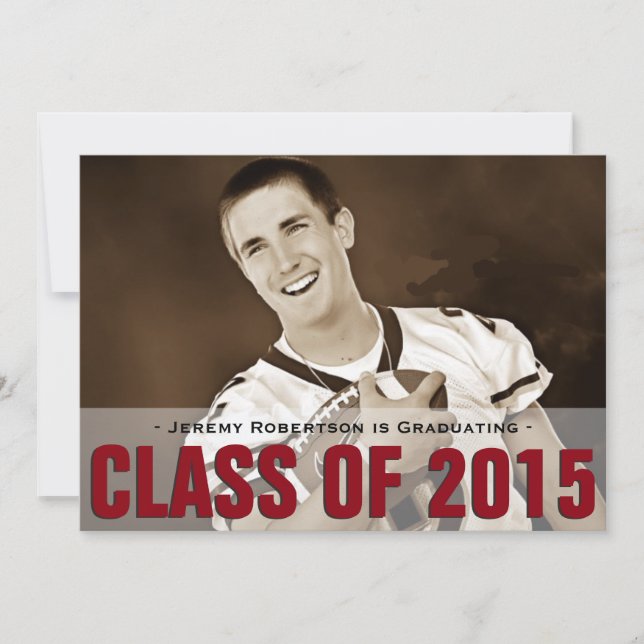 Man's Photo Graduation Announcement (Front)