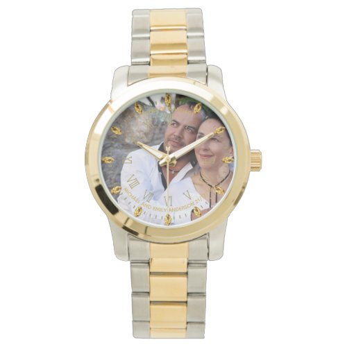 Mans PHOTO Watch 25th 50th Husband ANY Anniversary