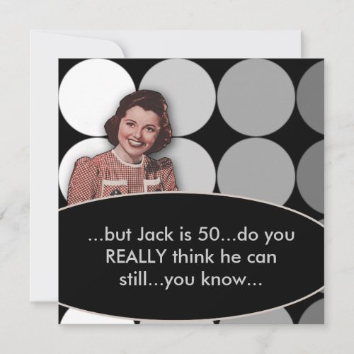 Mans Retro 50th Birthday Invitation