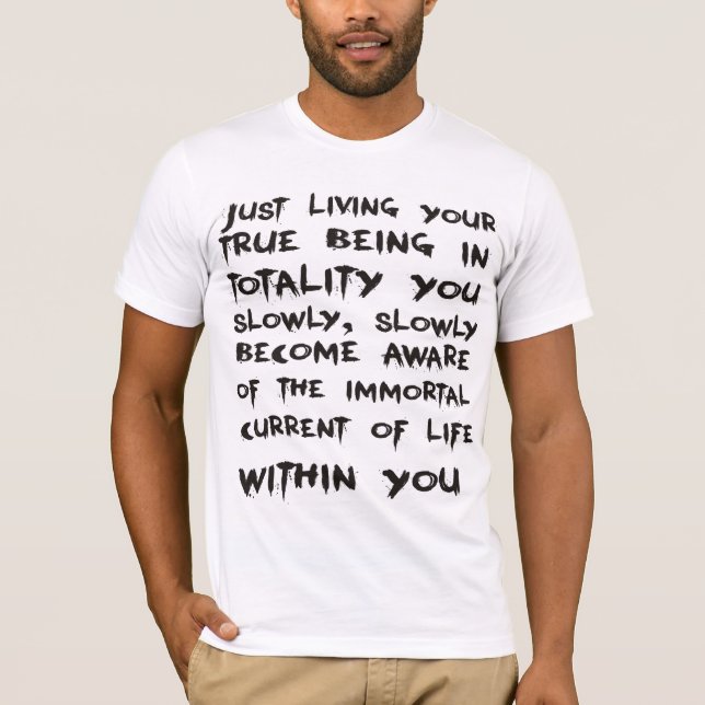 Man's T-shirt Osho. Just living your true (Front)