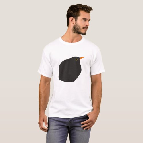 Mans Tshirt with funny blackbird T_Shirt