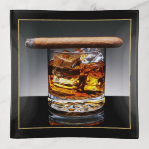 Mans Whiskey and Cigar Trinket Dish