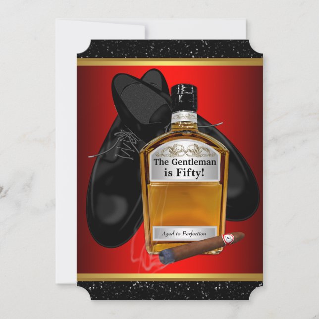 Mans Whiskey Birthday Party Invitation (Front)