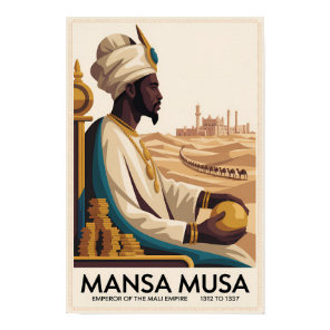 Mansa Musa Mali Empire African King Illustration Poster