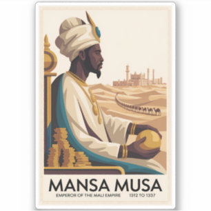 Mansa Musa Mali Empire African King Illustration Sticker