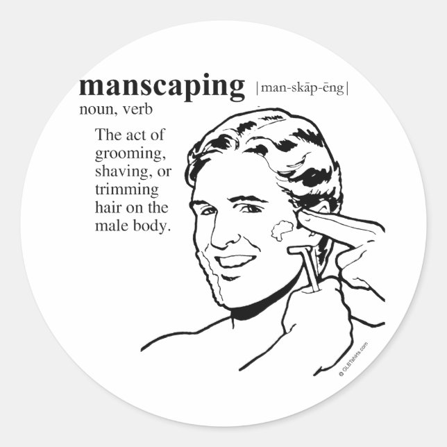 MANSCAPING CLASSIC ROUND STICKER (Front)