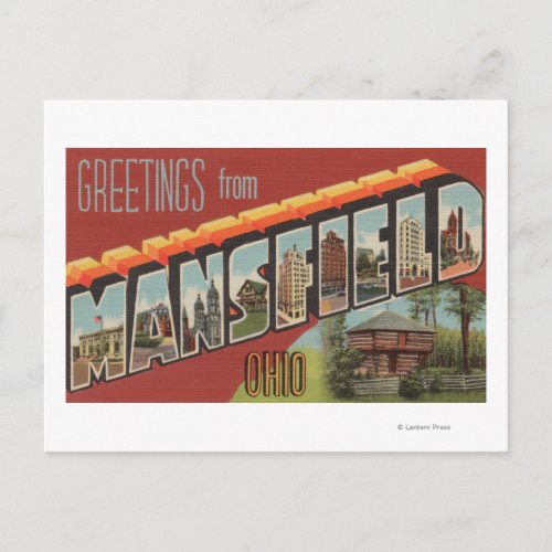 Mansfield Ohio _ Large Letter Scenes Postcard