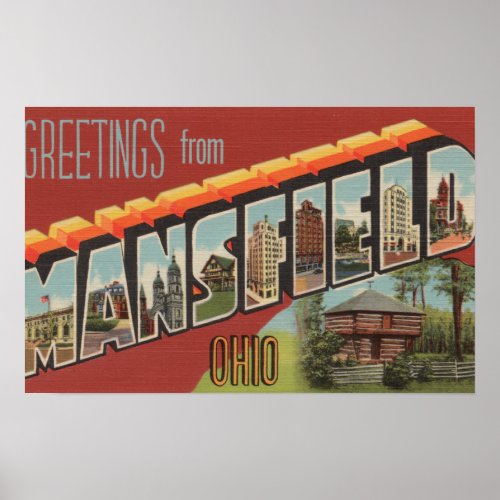 Mansfield Ohio _ Large Letter Scenes Poster