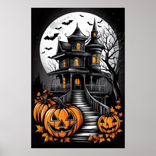Mansion of Shadows A Haunting Halloween Poster