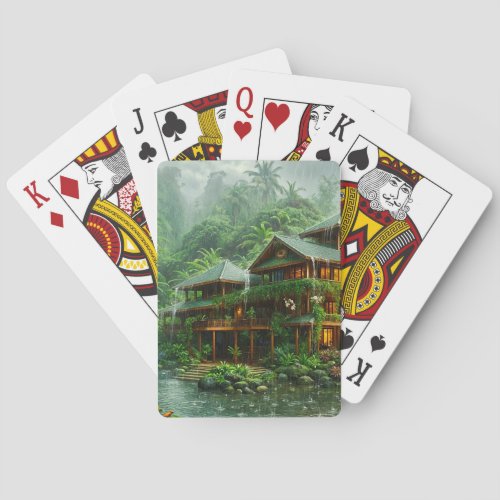 Mansion of the Tropical Rainforest Poker Cards
