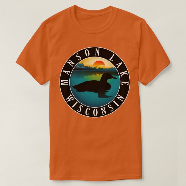 Manson Lake Wisconsin Loon T-Shirt (Design Front)
