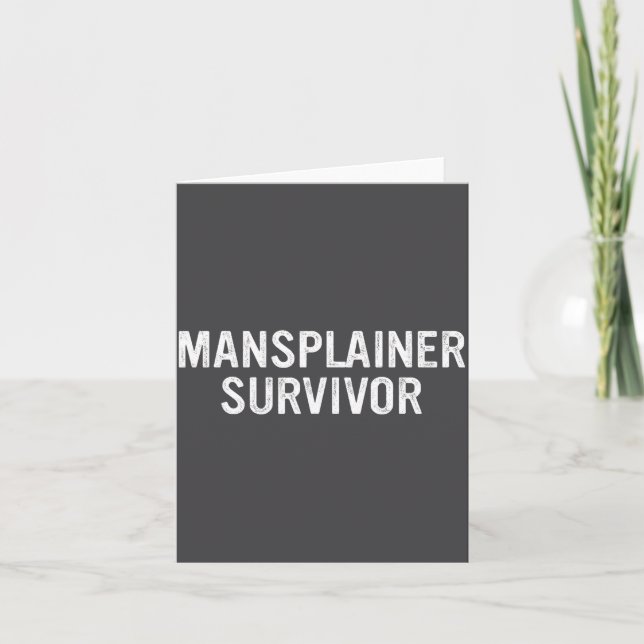 Mansplainer Survivor Funny Simple Design  Card (Front)