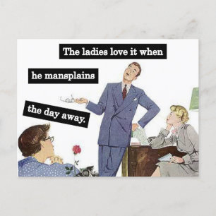 Mansplaining at the Office, Vintage Secretaries Postcard