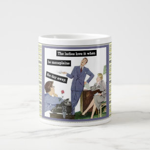 Mansplaining Boss Back in the Office Vintage Style Giant Coffee Mug