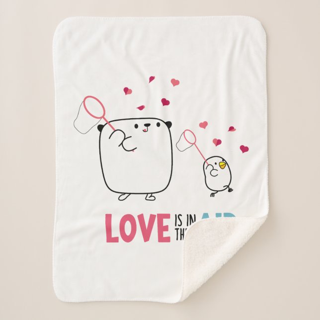 Manta Mostropi: Love is in the air Sherpa Blanket (Front)