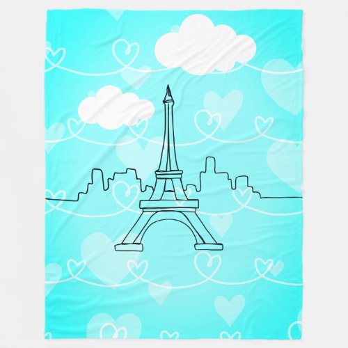 Manta Polta Eiffel Tower Fleece Blanket