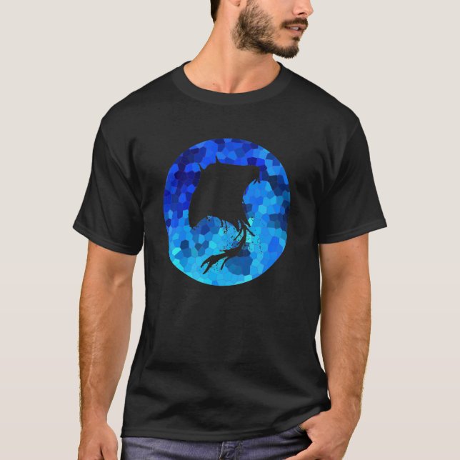 Manta Ray Blue Mosaic Circle T-Shirt (Front)