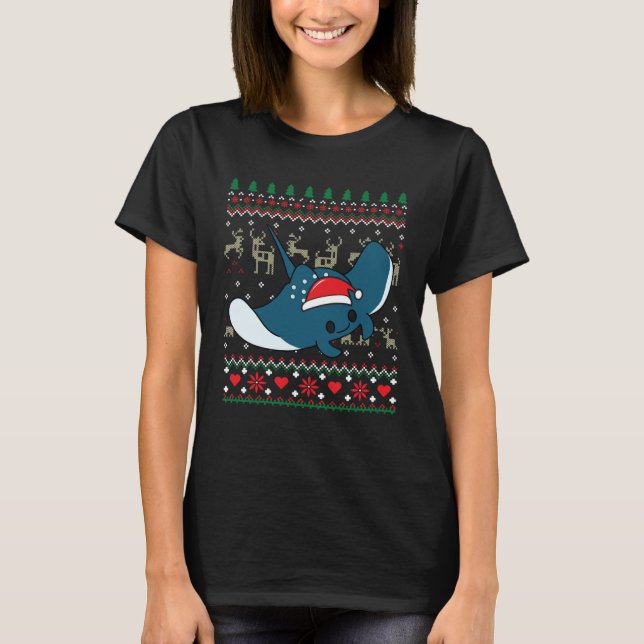 Manta Ray Christmas T-Shirt (Front)
