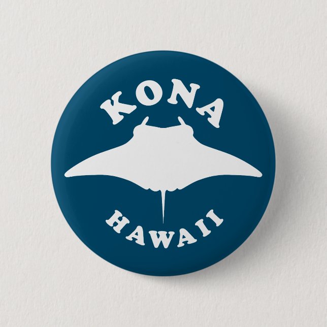 Manta Ray Diving in Kona, Hawaii Button (Front)
