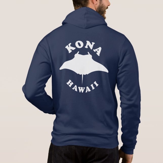 Manta Ray Diving in Kona, Hawaii Hoodie (Back)